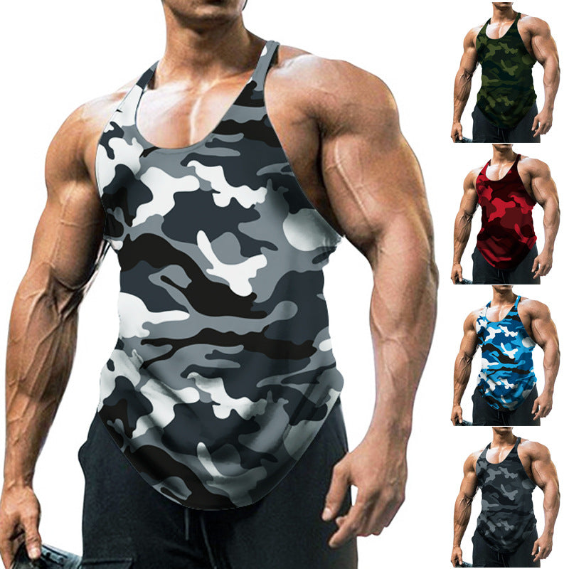 Mens Workout Tops Camo Tactical Sleeveless Tanks (Free shipping for 2 items)