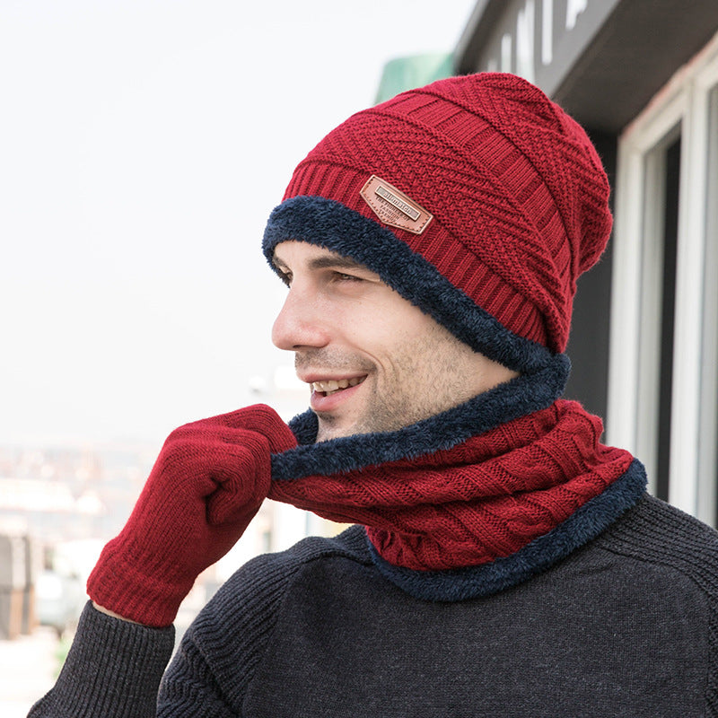Warm Winter Beanie Hat & Scarf Set Stylish Knit Cap for Men Women