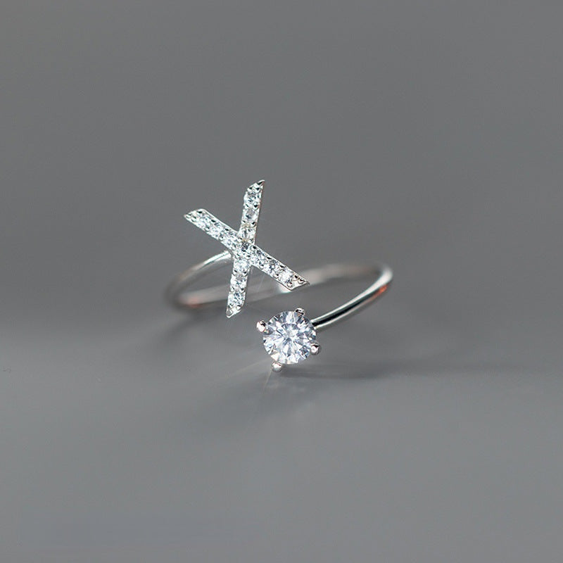 Real 925 Sterling Silver CZ Opening Diamond Ring