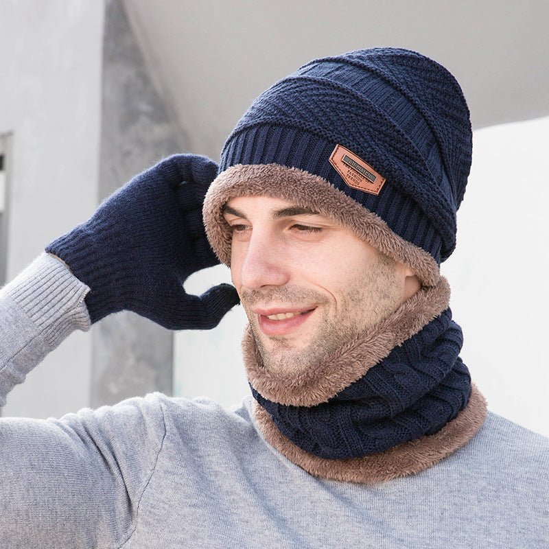 Warm Winter Beanie Hat & Scarf Set Stylish Knit Cap for Men Women