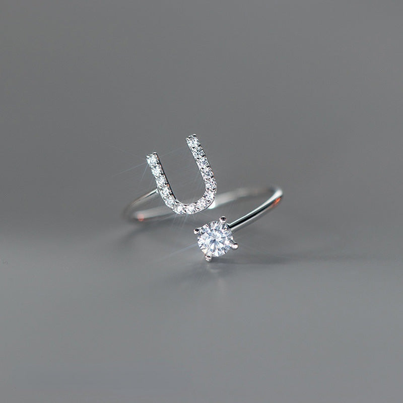 Real 925 Sterling Silver CZ Opening Diamond Ring