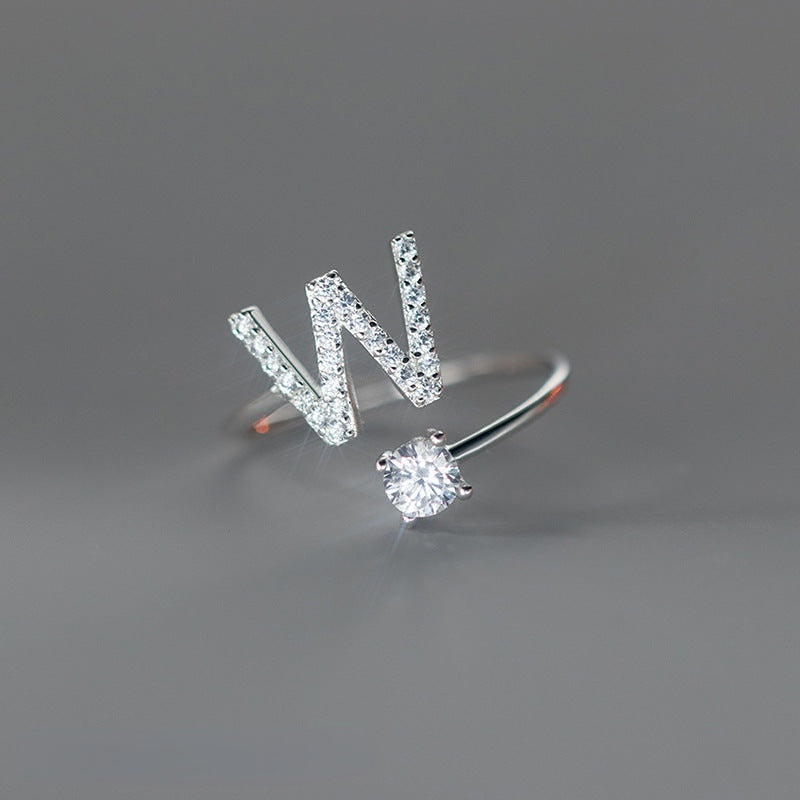 Real 925 Sterling Silver CZ Opening Diamond Ring
