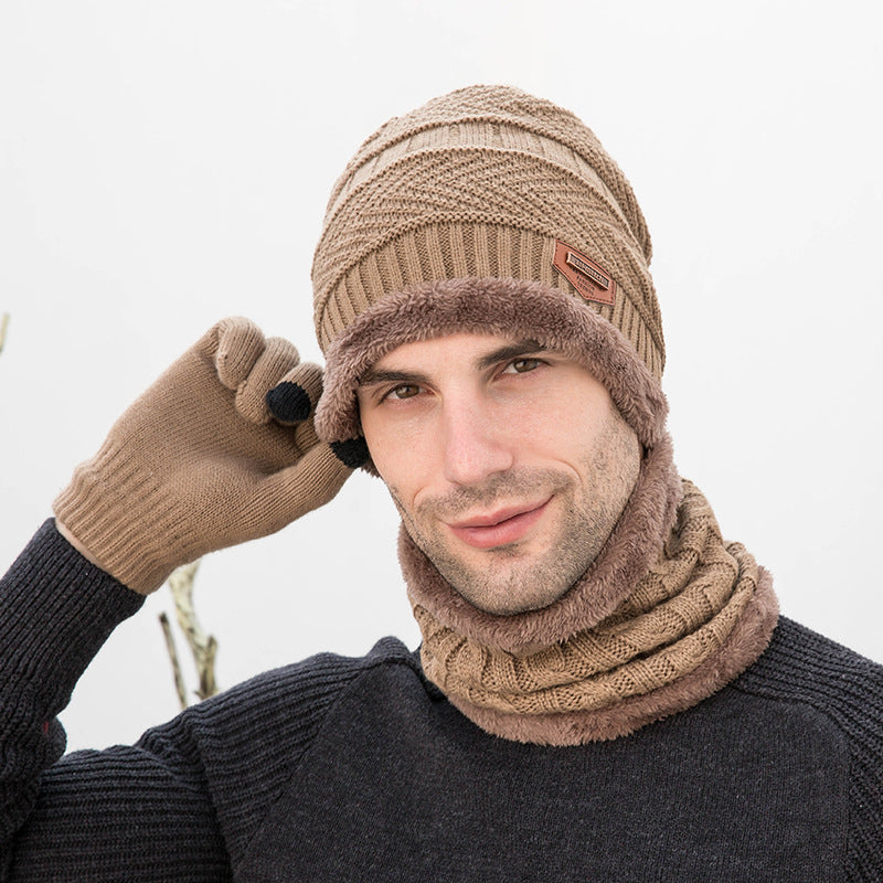 Warm Winter Beanie Hat & Scarf Set Stylish Knit Cap for Men Women