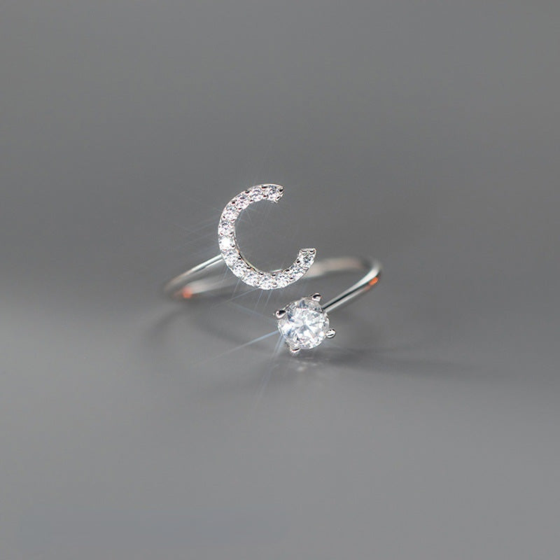 Real 925 Sterling Silver CZ Opening Diamond Ring