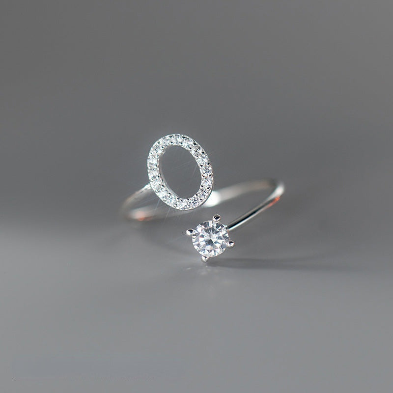 Real 925 Sterling Silver CZ Opening Diamond Ring
