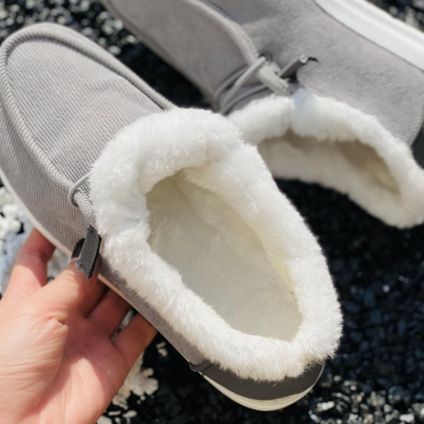 Ladies Winter Non-slip Fleece Thick Warm Flat Loafers