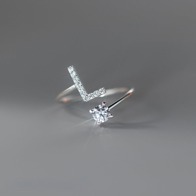 Real 925 Sterling Silver CZ Opening Diamond Ring