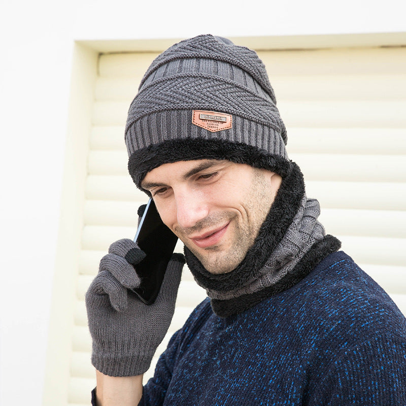Warm Winter Beanie Hat & Scarf Set Stylish Knit Cap for Men Women